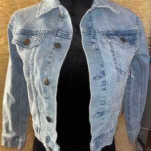 Nordstrom by Cristina Martinez Eye Motif Denim Jean Jacket